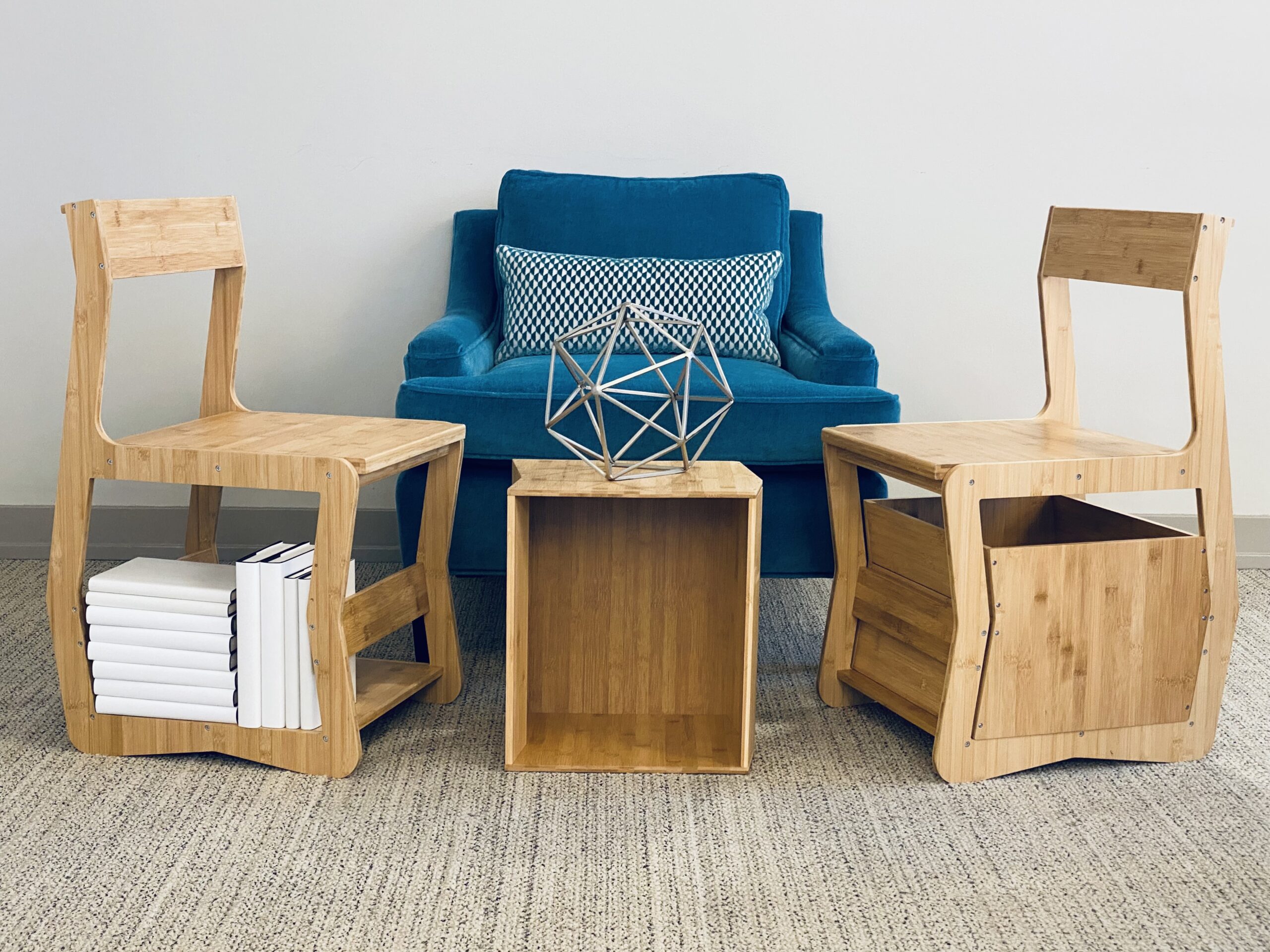 TYL Bamboo Chair and Storage Box Set