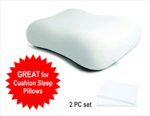 White pillowcase designed to fit a contoured neck pillow.