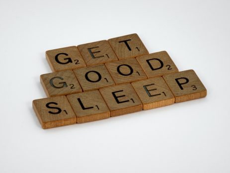 Block letters spelling "Get Good Sleep"
